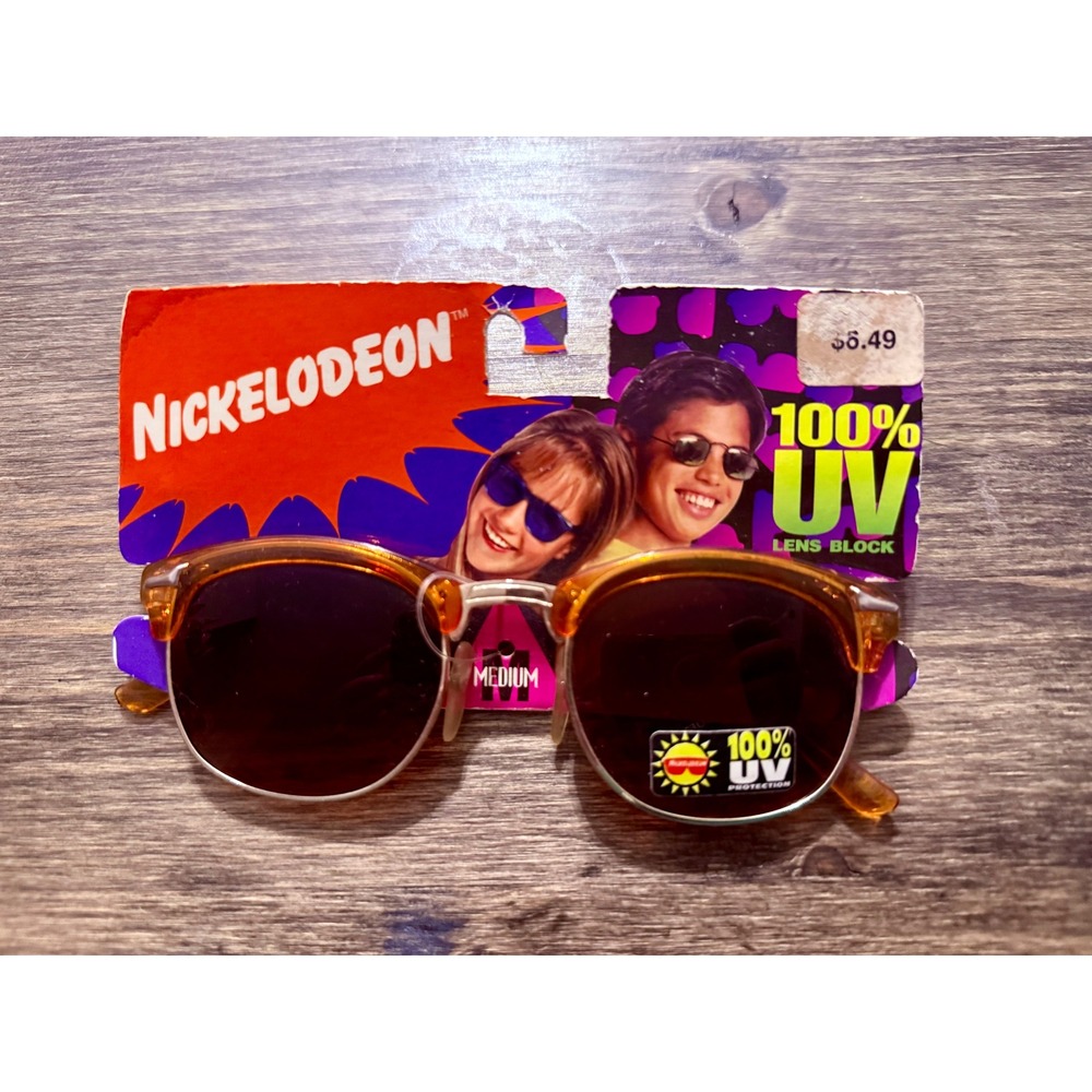 Nickelodeon Sunglasses NEW Vintage 1995 Orange Silver Clubmaster